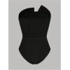 imageMilumia Womens Strapless Ruched Bodysuit Elegant Sleeveless Slim Fit Work Bandeau TopBlack