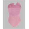 imageMilumia Womens Strapless Ruched Bodysuit Elegant Sleeveless Slim Fit Work Bandeau TopCoral Pink