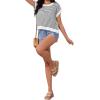 imageMilumia Womens Striped Short Sleeve Sweater Vest 2025 Summer Cap Sleeve Pullover Tank TopBlack