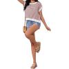 imageMilumia Womens Striped Short Sleeve Sweater Vest 2025 Summer Cap Sleeve Pullover Tank TopRed