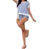 imageMilumia Womens Striped Short Sleeve Sweater Vest 2025 Summer Cap Sleeve Pullover Tank TopWhite and Blue