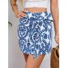 imageMilumia Womens Summer Boho Wrap Mini Skirt Allover Print High Waisted Knot Side Short Vacation Beach SkirtBlue