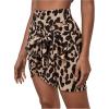 imageMilumia Womens Summer Boho Wrap Mini Skirt Allover Print High Waisted Knot Side Short Vacation Beach SkirtBrown
