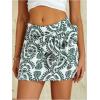 imageMilumia Womens Summer Boho Wrap Mini Skirt Allover Print High Waisted Knot Side Short Vacation Beach SkirtDark Green
