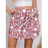 imageMilumia Womens Summer Boho Wrap Mini Skirt Allover Print High Waisted Knot Side Short Vacation Beach SkirtRed