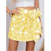 imageMilumia Womens Summer Boho Wrap Mini Skirt Allover Print High Waisted Knot Side Short Vacation Beach SkirtYellow