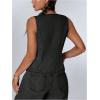imageMilumia Womens Tie Bow Front Deep V Neck Denim Vest Sleeveless Jean JacketBlack