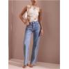 imageMilumia Womens Tie Dye Mesh Bodysuits Sleeveless Mock Neck Ruched Body SuitApricot