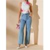 imageMilumia Womens Tie Dye Mesh Bodysuits Sleeveless Mock Neck Ruched Body SuitPink and White