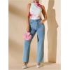 imageMilumia Womens Tie Dye Mesh Bodysuits Sleeveless Mock Neck Ruched Body SuitPink and White
