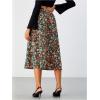 imageMilumia Womens Vintage Printed A Line High Waist Flare Flowy Casual Midi SkirtsB Disty Floral