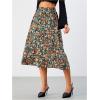 imageMilumia Womens Vintage Printed A Line High Waist Flare Flowy Casual Midi SkirtsB Disty Floral