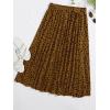 imageMilumia Womens Vintage Printed A Line High Waist Flare Flowy Casual Midi SkirtsCoffee Brown