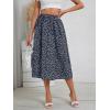 imageMilumia Womens Vintage Printed A Line High Waist Flare Flowy Casual Midi SkirtsDark Blue
