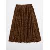 imageMilumia Womens Vintage Printed A Line High Waist Flare Flowy Casual Midi SkirtsDark Coffee Brown