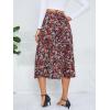 imageMilumia Womens Vintage Printed A Line High Waist Flare Flowy Casual Midi SkirtsDisty Floral Red