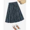 imageMilumia Womens Vintage Printed A Line High Waist Flare Flowy Casual Midi SkirtsDusty Blue