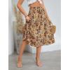 imageMilumia Womens Vintage Printed A Line High Waist Flare Flowy Casual Midi SkirtsFloral Multi