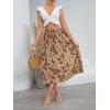 imageMilumia Womens Vintage Printed A Line High Waist Flare Flowy Casual Midi SkirtsFloral Multi