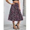 imageMilumia Womens Vintage Printed A Line High Waist Flare Flowy Casual Midi SkirtsFloral Purple Black