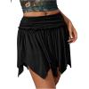 imageMilumia Womens Y2K Asymmetrical A Line Short Skirt Party Club Ruched Mini SkirtBlack