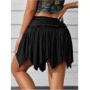 imageMilumia Womens Y2K Asymmetrical A Line Short Skirt Party Club Ruched Mini SkirtBlack