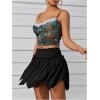 imageMilumia Womens Y2K Asymmetrical A Line Short Skirt Party Club Ruched Mini SkirtBlack