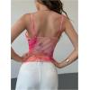imageMilumia Womens Y2K Floral Cami Tank Top Spaghetti Strap Sheer Mesh V Neck Summer Going Out TopsMulti Pink