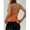 imageMilumia Womens Y2K Floral Cami Tank Top Spaghetti Strap Sheer Mesh V Neck Summer Going Out TopsOrange