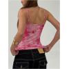 imageMilumia Womens Y2K Floral Cami Tank Top Spaghetti Strap Sheer Mesh V Neck Summer Going Out TopsPink