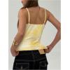 imageMilumia Womens Y2K Floral Cami Tank Top Spaghetti Strap Sheer Mesh V Neck Summer Going Out TopsYellow