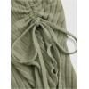 imageMilumia Womens Y2K One Off The Shoulder Fitted Knit Top Asymmetrical Bell Long Sleeve TopArmy Green