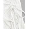 imageMilumia Womens Y2K One Off The Shoulder Fitted Knit Top Asymmetrical Bell Long Sleeve TopWhite