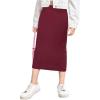 imageMilumia Girls Casual High Waist Long Pencil Skirt Comfy Plain Straight SkirtsRed