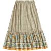 imageMilumia Women Boho Vintage Floral Print Long Skirt Summer Tiered Maxi SkirtFloral Yellow and Blue