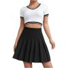 imageMilumia Women Pleated High Waisted Short Skirt Side Zipper A Line TennisDark Black