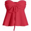 imageMilumia Women Tie Front Ruched Tube Top Strapless Flared Hem Peplum Bandeau TopsCoral Pink