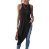 imageMilumia Womens Asymmetrical Hem Crew Neck Long Tank Top Sleeveless Tunic Tops ShirtsA Black