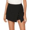 imageMilumia Womens Asymmetrical Wrap Skirts High Waisted Slit Hem Skort ShortsBlack Plain