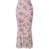 imageMilumia Womens Floral Mesh Ruffle Hem Maxi Skirt High Waisted Fishtail Long SkirtsA Light Pink