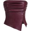imageMilumia Womens Ruched Pu Leather Tube Top Strapless Split Hem Bandeaus PartywearBurgundy