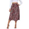 imageMilumia Womens Vintage Printed A Line High Waist Flare Flowy Casual Midi SkirtsDisty Floral Red