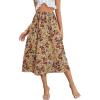 imageMilumia Womens Vintage Printed A Line High Waist Flare Flowy Casual Midi SkirtsFloral Multi