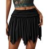 imageMilumia Womens Y2K Asymmetrical A Line Short Skirt Party Club Ruched Mini SkirtBlack