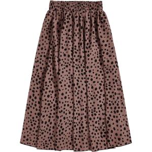 imageMilumia Womens Vintage Printed A Line High Waist Flare Flowy Casual Midi SkirtsB Mocha Brown