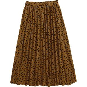 imageMilumia Womens Vintage Printed A Line High Waist Flare Flowy Casual Midi SkirtsCoffee Brown