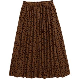 imageMilumia Womens Vintage Printed A Line High Waist Flare Flowy Casual Midi SkirtsDark Coffee Brown