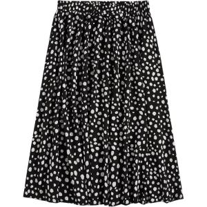 imageMilumia Womens Vintage Printed A Line High Waist Flare Flowy Casual Midi SkirtsPlus Black White