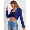 imageMilumia Business Casual Blazers for Women Open Front Crop Lightweight Jacket Shrug OutwearBlue