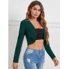 imageMilumia Business Casual Blazers for Women Open Front Crop Lightweight Jacket Shrug OutwearGreen